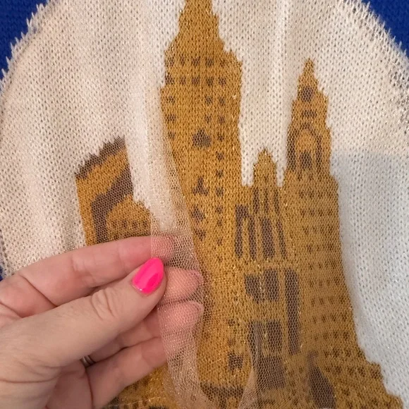 Faith & Zoe Girls Holiday Sweater w Snowglobe decor XS - Picture 3 of 5